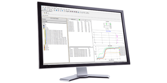 A large desktop computer showing X-Rite color analysis software Color imatch.