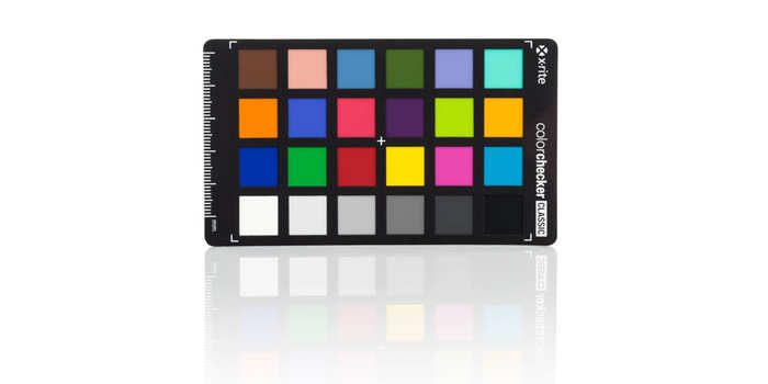 This color chart, ColorChecker Classic, X-Rite, Inc., USA, is used for