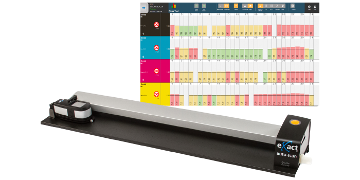 Long black and gray eXact Auto-Scan Pro color scanner instrument