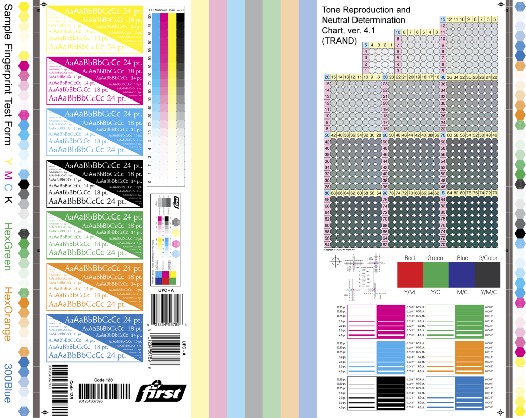 xrite flexographic sample fingerprint test form