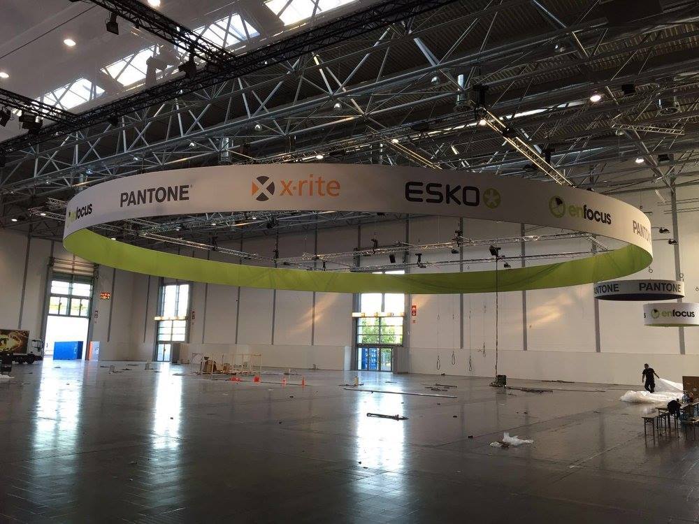 Our booth installation has begun!