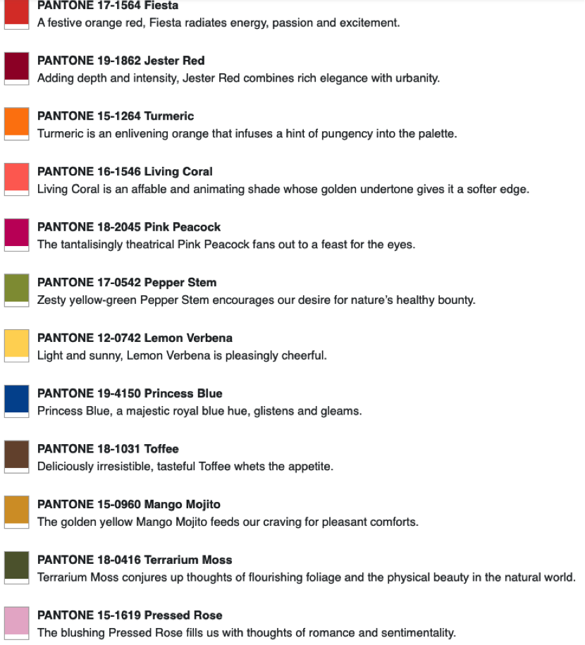 Pantone Textile Color Chart Online