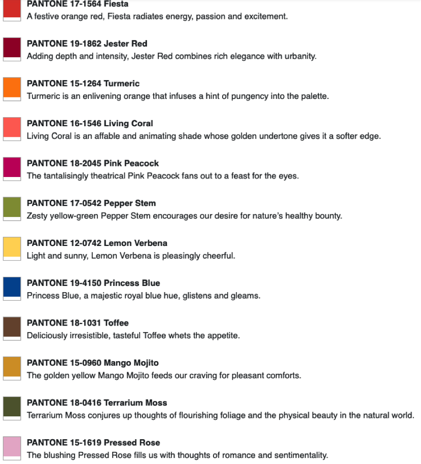Pantone Twelve Energizing Hues Spring Summer Colors X-Rite Blog