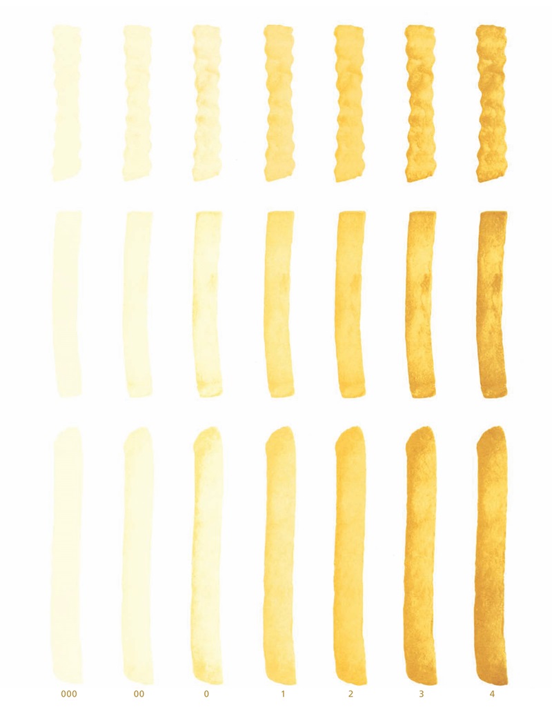 sistema Munsell di analisi del colore, analisi del colore delle patatine fritte